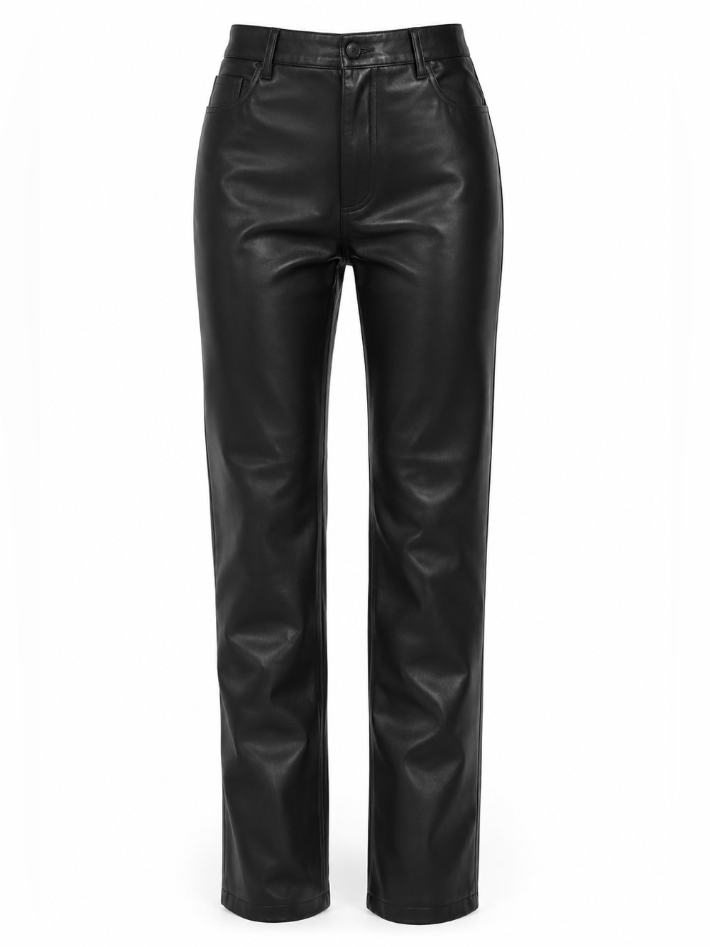 Zara Black Faux Leather Straight Leg Pants